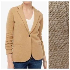 J. Crew Tan Knit Sweater Blazer Small